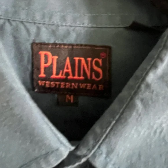 Men's Blue western snap button Dress Shirt - Picture 6 of 13